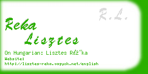 reka lisztes business card